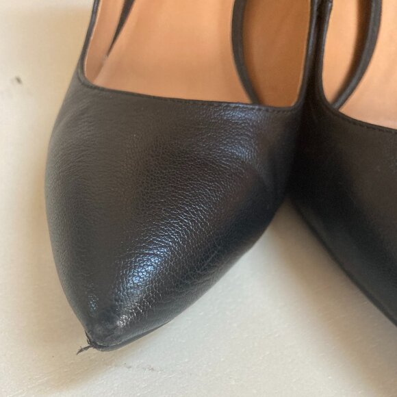 Jessica Simpson Zipper Pointed Toe Ankle Chain Strap Heels Color Black Size 9.5 - Picture 5 of 8